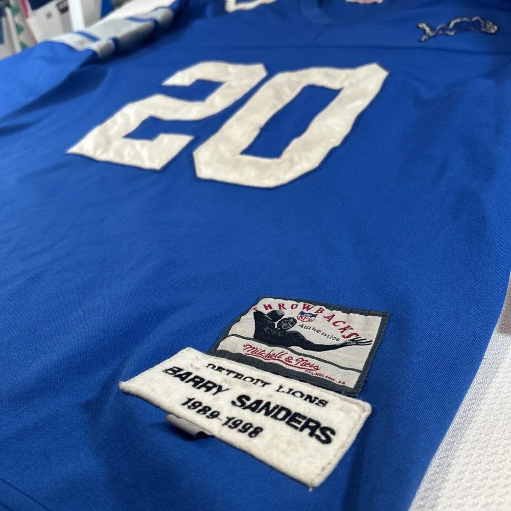 Authentic Barry Sanders Mitchell & Ness Jersey Detroit Lions 90s Sz 52 XXL NFL - Picture 3 of 16
